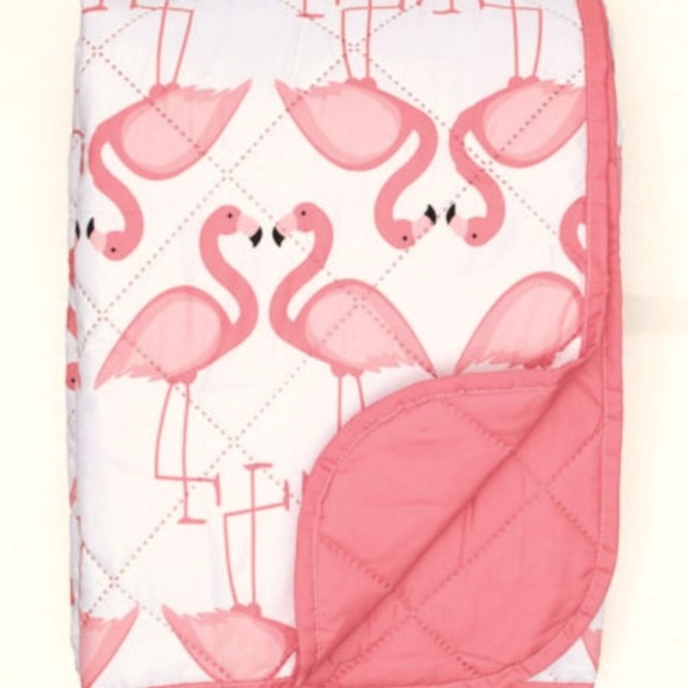 Pink Flamingo Reversible Throw New